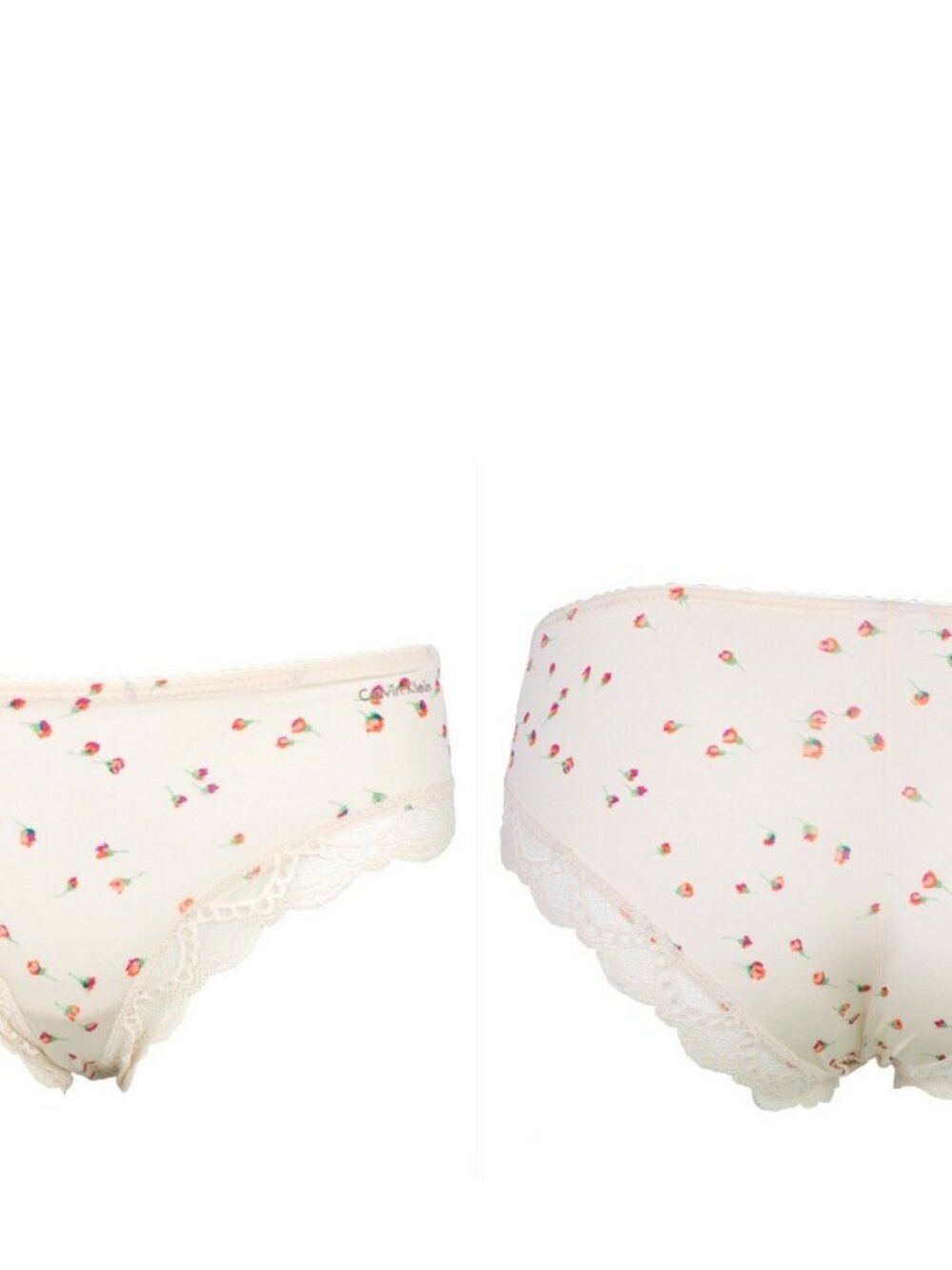 Calvin Klein Floral Cheeky Panty D1609 Cashmere Ivory Size L NWT